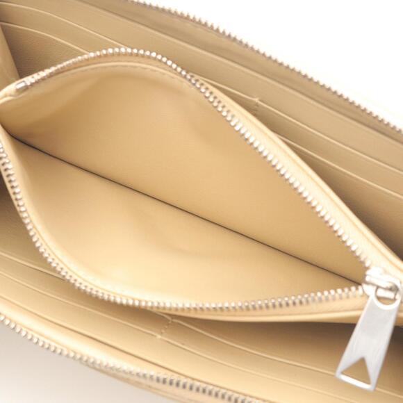 Bottega Veneta Intrecciato Round Long Wallet, Leather, Women's, Beige - Picture 5 of 8